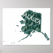Alaska Illustriert Map Poster (Vorne)