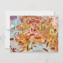 Alaska Illustriert Vintage Postkarte