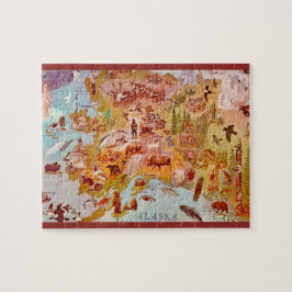Alaska illustrierte Postkarte 8x10 Puzzle