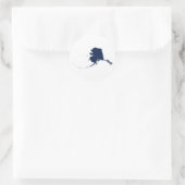 Alaska in Blau und Gold Runder Aufkleber (Tasche)