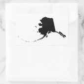 Alaska in Schwarz Rechteckiger Aufkleber (Tasche)