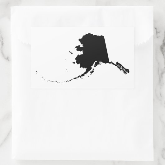 Alaska in Schwarz Rechteckiger Aufkleber (Tasche)