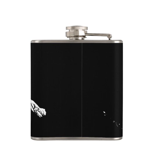 Alaska in Schwarz und Weiß Flachmann (Rückseite)