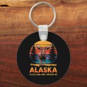 Alaska Is Calling And I Moose Go Funny Animal Love Schlüsselanhänger (Vorderseite)