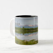Alaska-Kaffee-Tassen - Gebirgsreflexion Zweifarbige Tasse (Vorderseite Links)