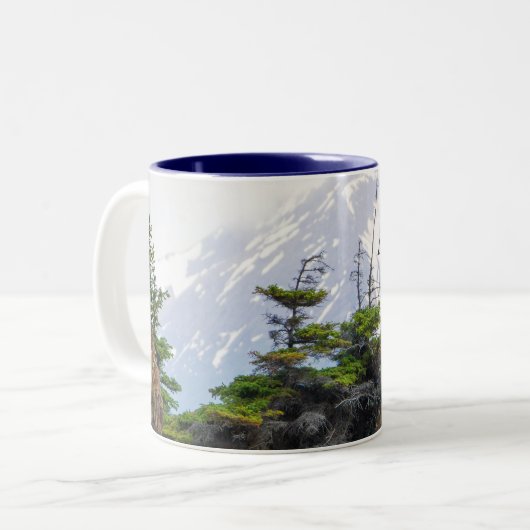 Alaska-Kaffee-Tassen - Gebirgstäuschung Zweifarbige Tasse (Vorderseite Links)