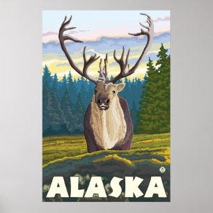 Alaska - Karibu im wilden Poster