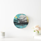 Alaska Karte Kunst Runde Wanduhr (Zuhause)