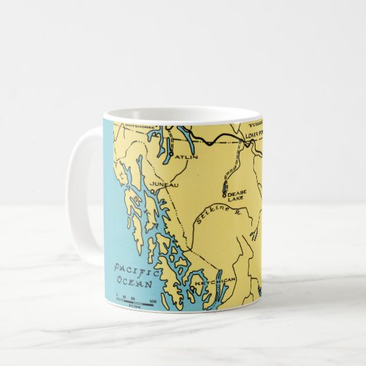 Alaska Karte Postcard Tasse (Vorderseite Links)