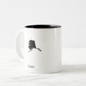 Alaska Karte - Schwarz und Weiß Moderne Alaska Kar Zweifarbige Tasse (Vorderseite Links)