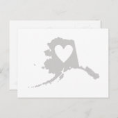 Alaska Karte Shape Gray Heart Cutout Alaskan (Vorne/Hinten)