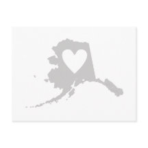 Alaska Karte Shape Gray Heart Cutout Alaskan