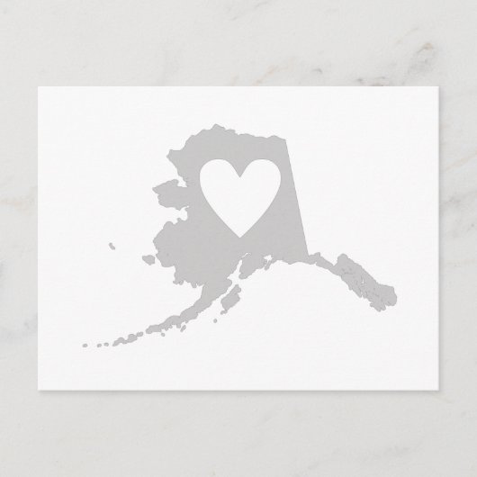 Alaska Karte Shape Gray Heart Cutout Alaskan (Vorderseite)