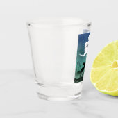 Alaska Karte und Elche Schnapsglas (Links)