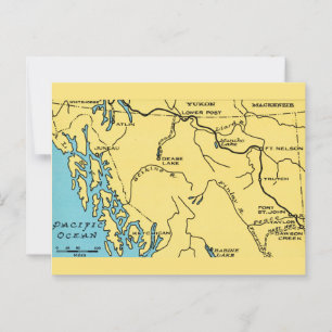 Alaska Karte Vintage Postkarte