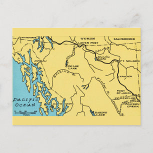 Alaska Karte Vintage Postkarte