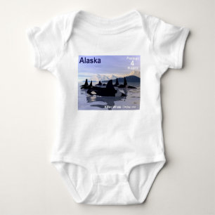 Alaska Killer Whales Briefmarke Baby Strampler