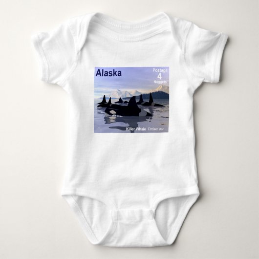 Alaska Killer Whales Briefmarke Baby Strampler (Vorderseite)