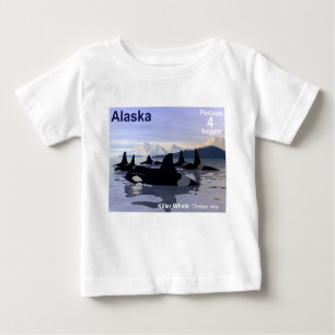 Alaska Killer Whales Briefmarke Baby T-shirt