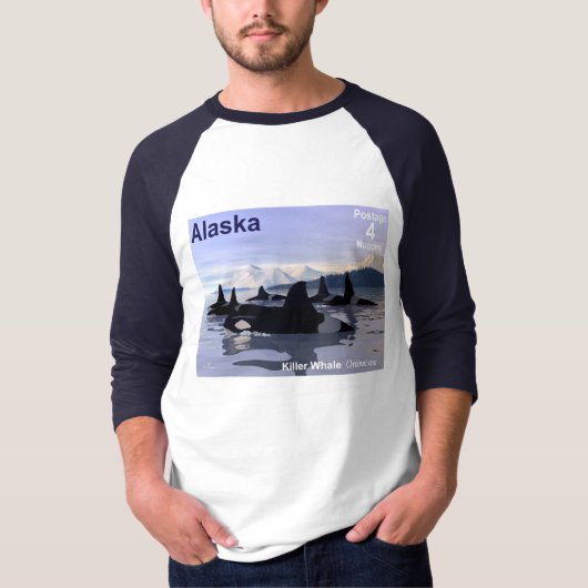 Alaska Killer Whales Briefmarke T-Shirt (Vorderseite)