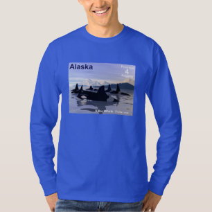 Alaska Killer Whales Briefmarke T-Shirt
