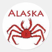 Alaska King Crab Runder Aufkleber (Vorderseite)