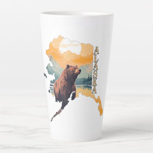 Alaska Kontur Bear and Mountains Milchtasse (Vorderseite)