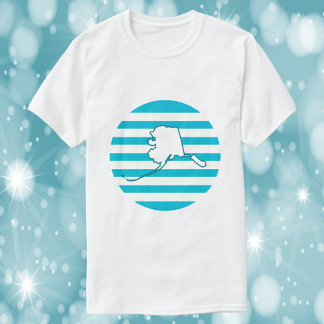 Alaska Kontur Retro Blue Circle T-Shirt