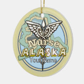 Alaska Krankenschwester Caduceus Keramik Ornament (Links)