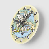 Alaska Krankenschwester Caduceus Runde Wanduhr (Winkel)