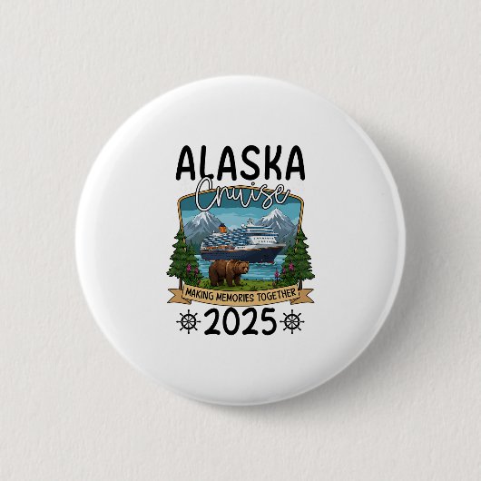 Alaska-Kreuzfahrt 2025 Button (Vorderseite)