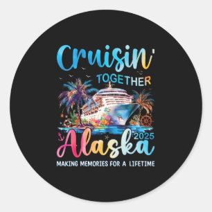 Alaska-Kreuzfahrt 2025 Familien-Passende Kreuzfahr Runder Aufkleber