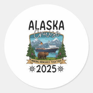 Alaska-Kreuzfahrt 2025 Runder Aufkleber