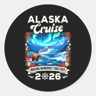 Alaska-Kreuzfahrt 2026 passende Familie und Freund Runder Aufkleber