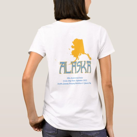 Alaska Kreuzfahrt Feiertag T-Shirt (Rückseite)