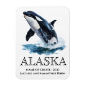 Alaska Kreuzfahrt Orca Jumping Wasserfarbe Magnet (Vertikal)