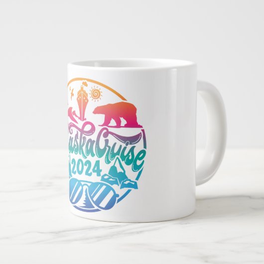 Alaska Kreuzfahrt Schifffahrt Gestaltung Jumbo-Tasse (Vorderseite Rechts)