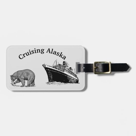Alaska Kreuzfahrtschiff-Bär Gepäckanhänger (Vorderseite horizontal)