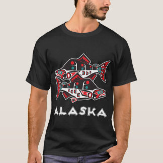 Alaska Lachs Fischerei Native American Tlingit Kun T-Shirt