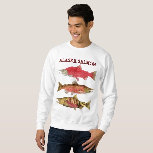 Alaska-Lachse Sweatshirt (Vorne ganz)
