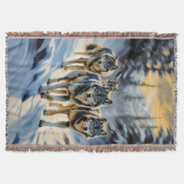 Alaska Landscape Wild Wolf Pack Winterlandschaft Decke