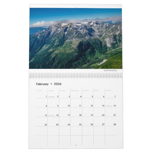 Alaska Landscapes Kalender (Feb 2026)
