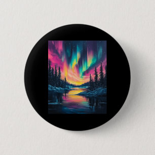 Alaska-Landschaft Aurora Borealis Nordlichter V Button