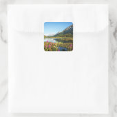 Alaska, landschaftliches Landschaftsbild Quadratischer Aufkleber (Tasche)
