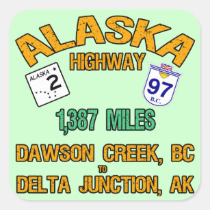 Alaska-Landstraße Quadratischer Aufkleber