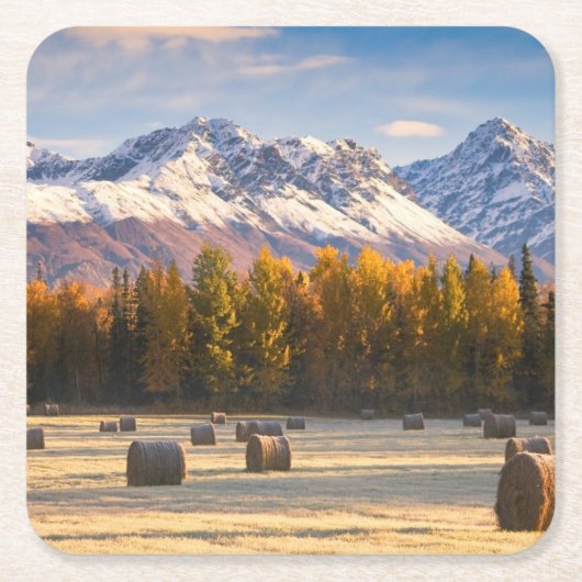 Alaska-Landwirtschaft Rechteckiger Pappuntersetzer (Vorderseite)