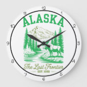 Alaska Last Frontier Timepiece Große Wanduhr (Vorderseite)