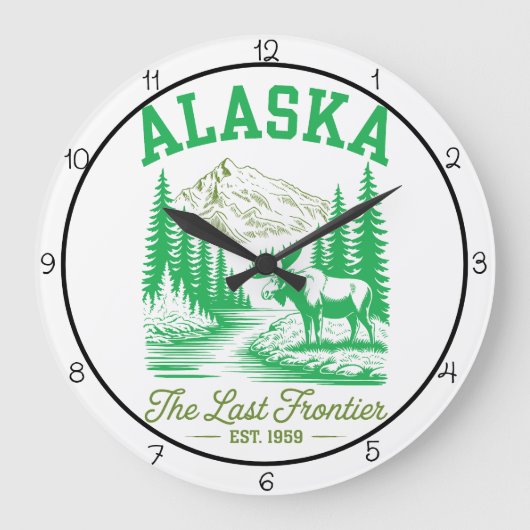 Alaska Last Frontier Timepiece Große Wanduhr (Vorderseite)
