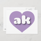 Alaska Lavendel - I Liebe ak Postkarte (Vorne/Hinten)