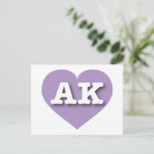Alaska Lavender Heart - I Liebe AK Postkarte (Stehend Vorderseite)